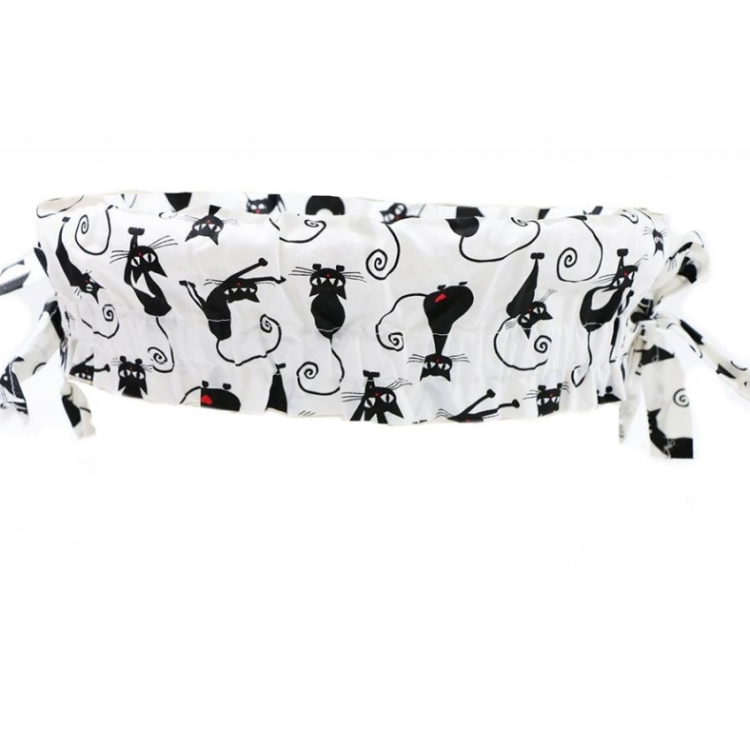 Vložka do košíka biela s mačičkami bavlnená